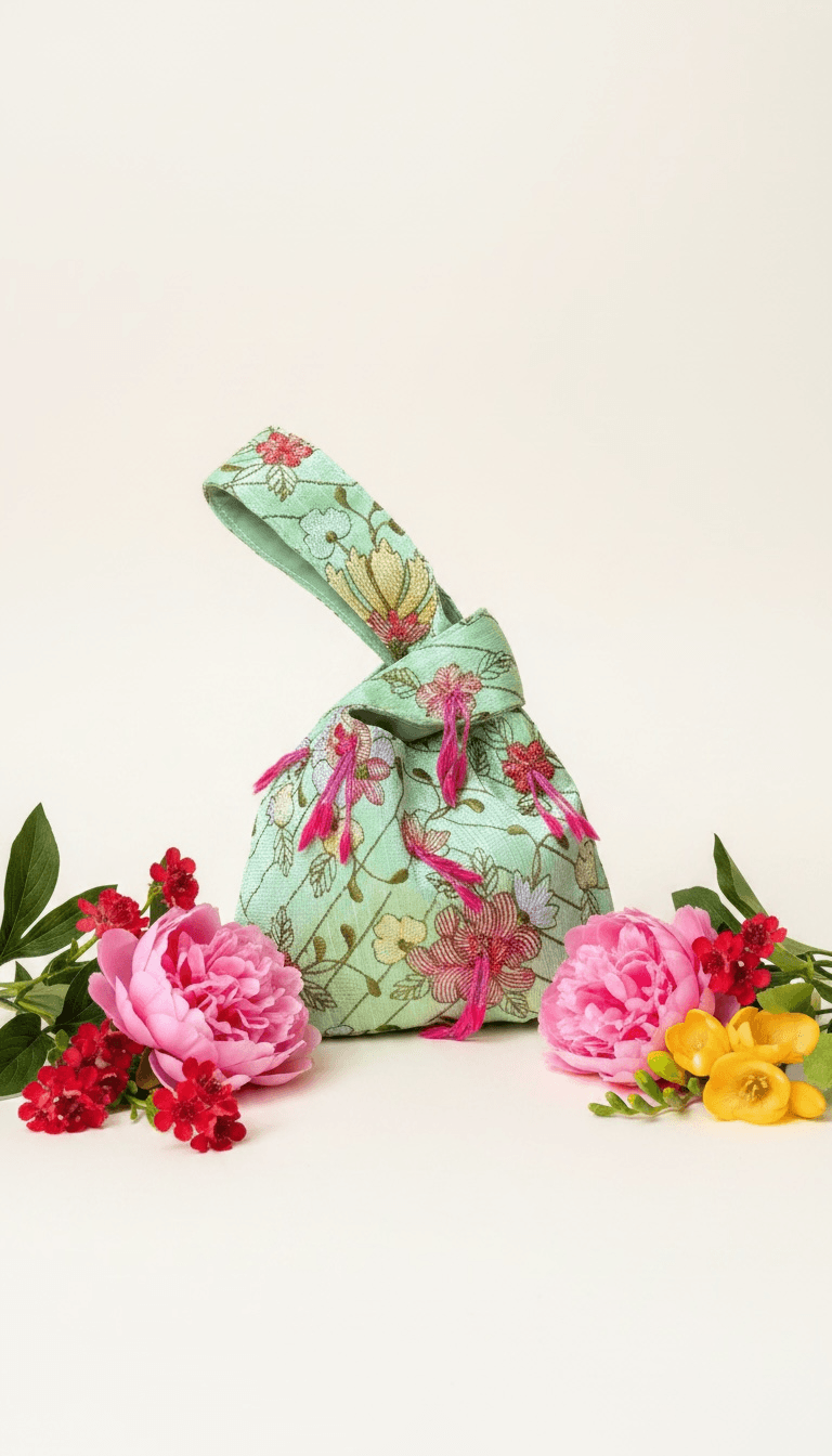 RG LOOM handmade floral potli bag
